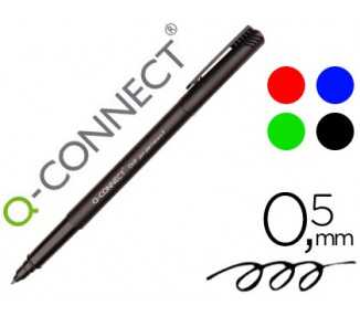 Rotulador q-connect retroproyeccion punta fibra super fina redonda 0.5 mm permanente bolsa 4 rotuladores