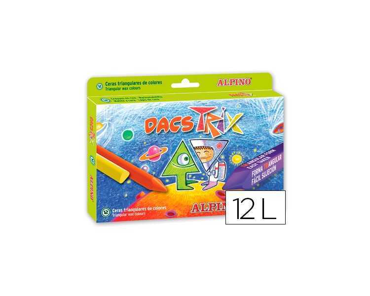 Lapices cera dacstrix triangul caja de 12 colores