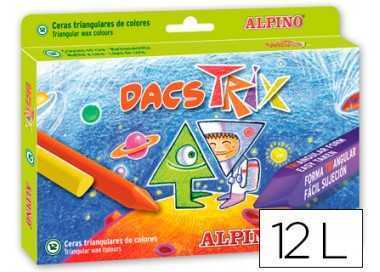 Lapices cera dacstrix triangul caja de 12 colores
