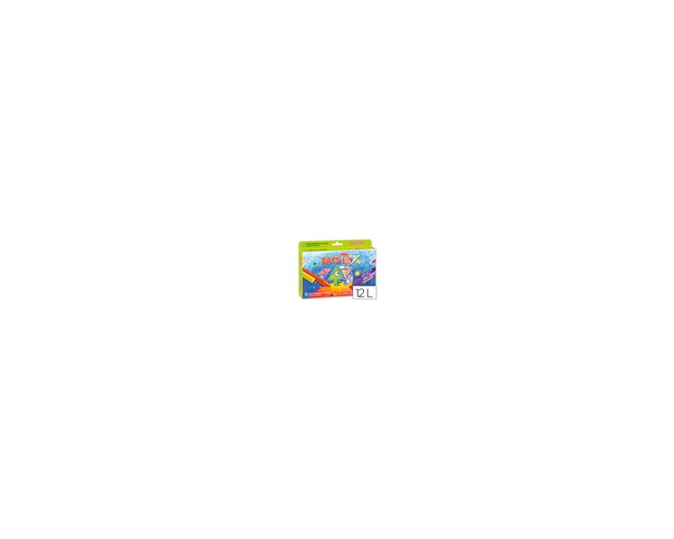 Lapices cera dacstrix triangul caja de 12 colores