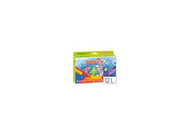 Lapices cera dacstrix triangul caja de 12 colores