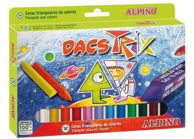 Lapices cera dacstrix triangul caja de 12 colores