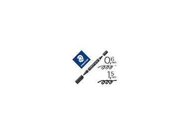 Rotulador staedtler lumocolor permanente duo 348 negro punta f 0,6 mm punta m 1,5 mm Rotulador staedtler lumocolor permanente duo 348 negro punta f 0,6 mm punta m 1,5 mm