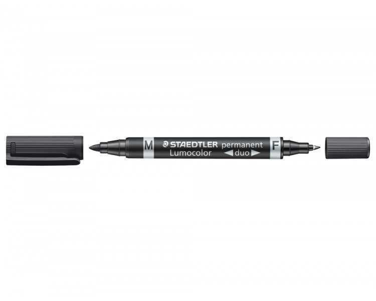 Rotulador staedtler lumocolor permanente duo 348 negro punta f 0,6 mm punta m 1,5 mm