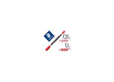 Rotulador staedtler lumocolor permanente duo 348 rojo punta f 0,6 mm punta m 1,5 mm