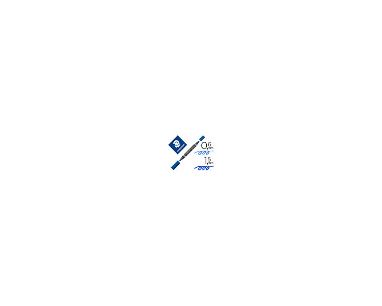 Rotulador staedtler lumocolor permanente duo 348 azul punta f 0,6 mm punta m 1,5 mm