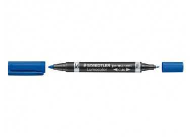 Rotulador staedtler lumocolor permanente duo 348 azul punta f 0,6 mm punta m 1,5 mm