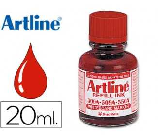 Tinta artline rojo para rotulador pizarra blanca 500a bote 20 ml