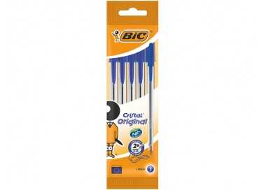 Boligrafo bic cristal original bolsa de 5 unidades azules