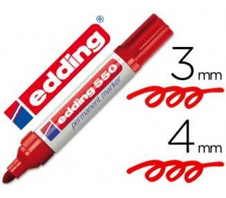 Rotulador edding punta fibra permanente 550 rojo n.2 punta redonda recargable