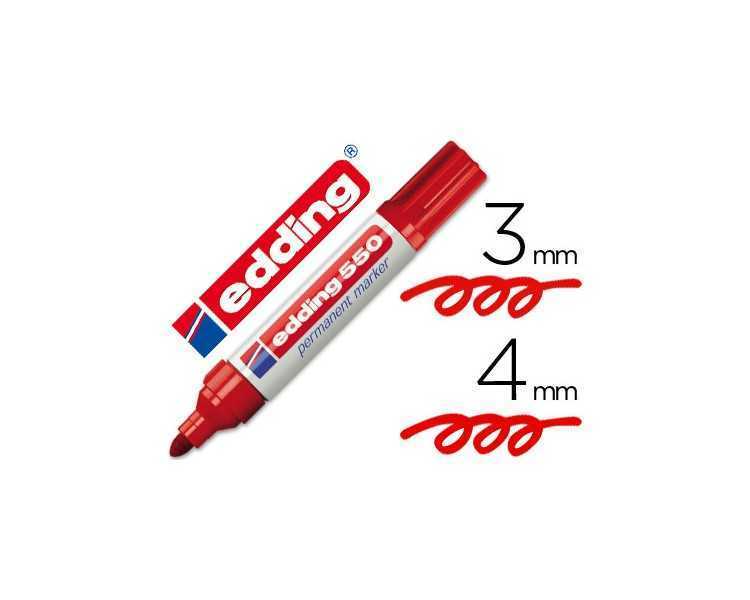 Rotulador edding punta fibra permanente 550 rojo n.2 punta redonda recargable