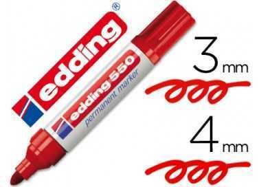 Rotulador edding punta fibra permanente 550 rojo n.2 punta redonda recargable