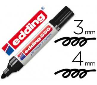 Rotulador edding punta fibra permanente 550 negro n.1 punta redonda