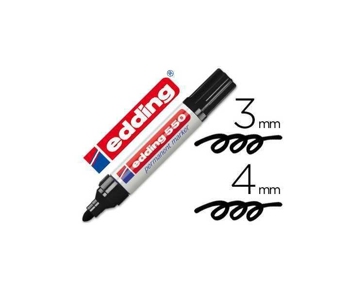 Rotulador edding punta fibra permanente 550 negro n.1 punta redonda