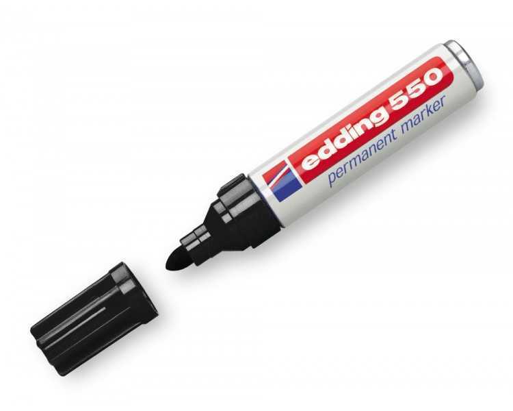Rotulador edding punta fibra permanente 550 negro n.1 punta redonda