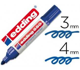 Rotulador edding punta fibra permanente 550 azul n.3 punta redonda