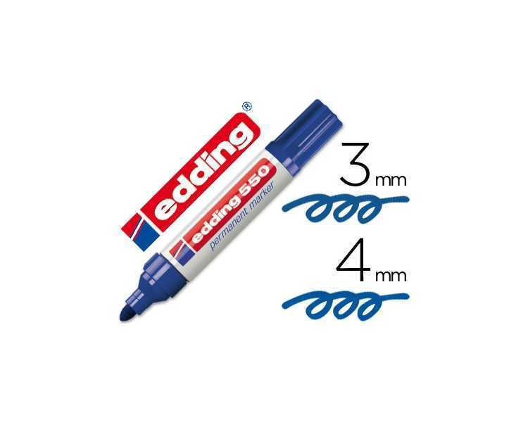 Rotulador edding punta fibra permanente 550 azul n.3 punta redonda