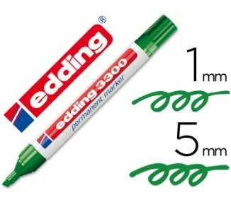 Rotulador edding marcador 3300 n.4 verde punta biselada recargable