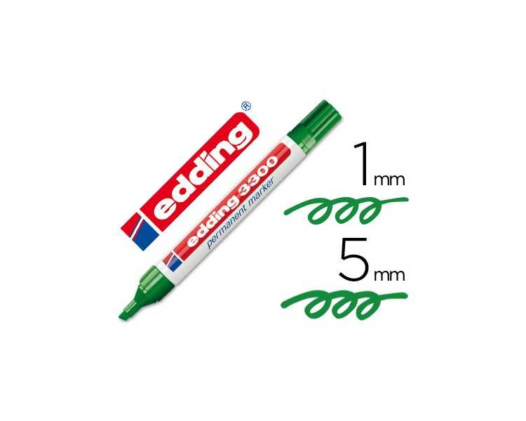 Rotulador edding marcador 3300 n.4 verde punta biselada recargable