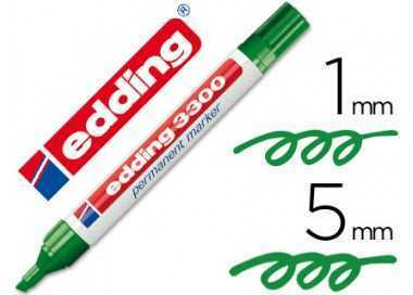 Rotulador edding marcador 3300 n.4 verde punta biselada recargable