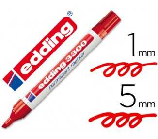 Rotulador edding marcador 3300 n.2 rojo punta biselada recargable