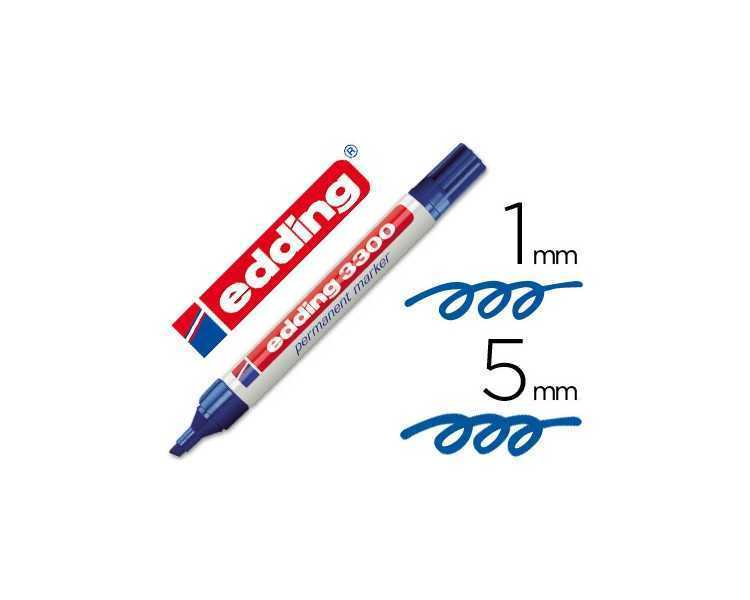 Rotulador edding marcador 3300 n.3 azul punta biselada recargable