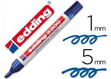 Rotulador edding marcador 3300 n.3 azul punta biselada recargable