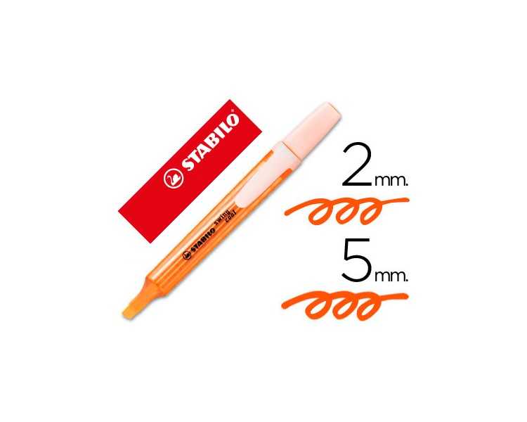 Rotulador stabilo marcador fluorescente swing cool naranja