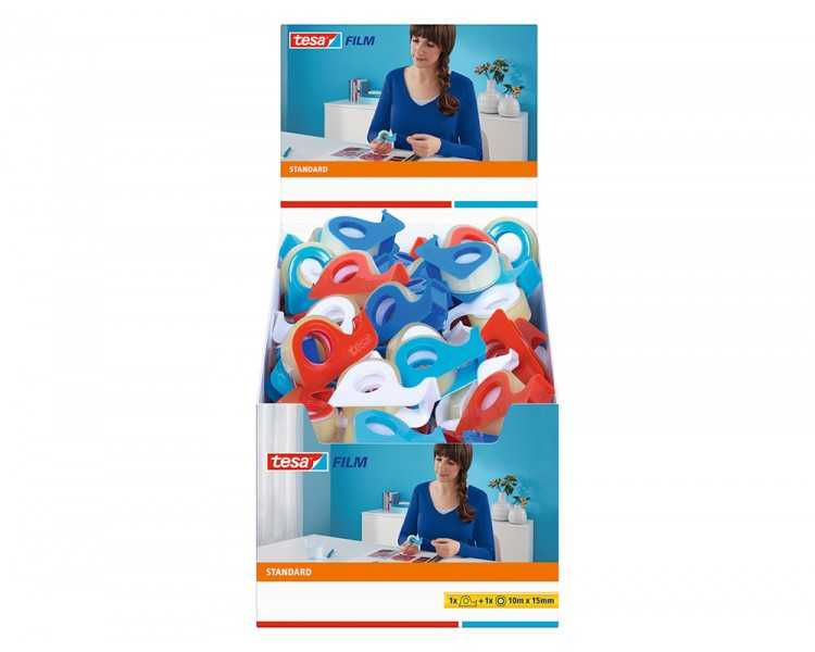 Cinta adhesiva tesa standard con dispensador 10 mt x 15 mm