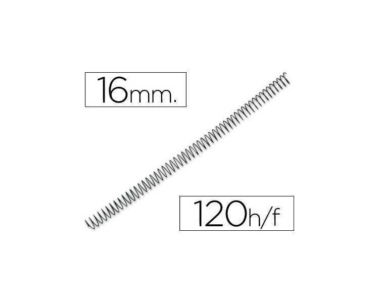 Espiral metalico yosan negro paso 64 5:1 16 mm calibre 1,20 mm