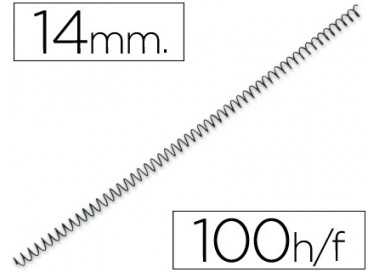 Espiral metalico yosan negro paso 64 5:1 14 mm calibre 1,00 mm