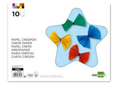 Bloc trabajos manuales liderpapel crespon 240x315mm 10 hojas colores surtidos