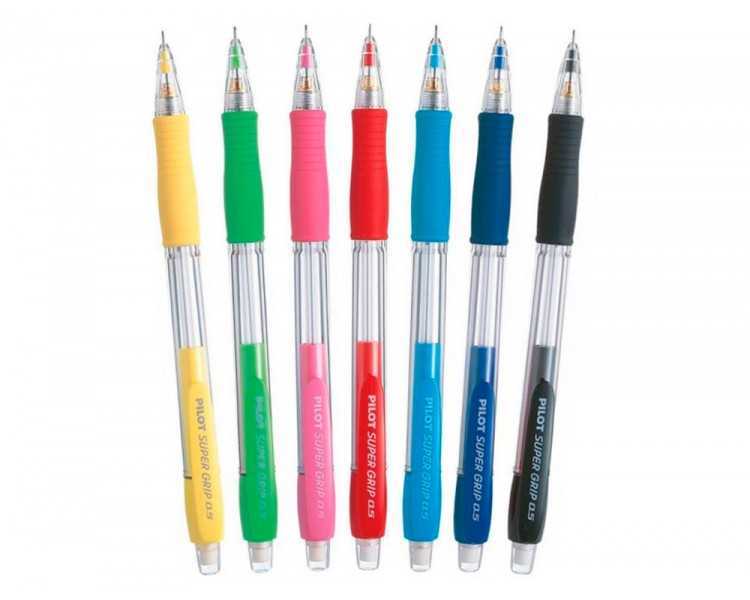 Portaminas pilot super grip azul 0,5 mm sujecion de caucho