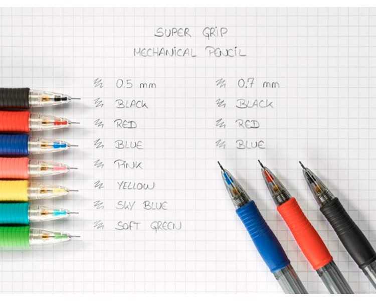 Portaminas pilot super grip azul 0,5 mm sujecion de caucho