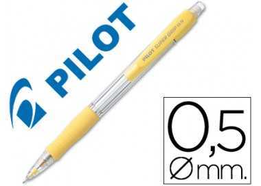 Portaminas pilot super grip amarillo 0,5 mm sujecion de caucho