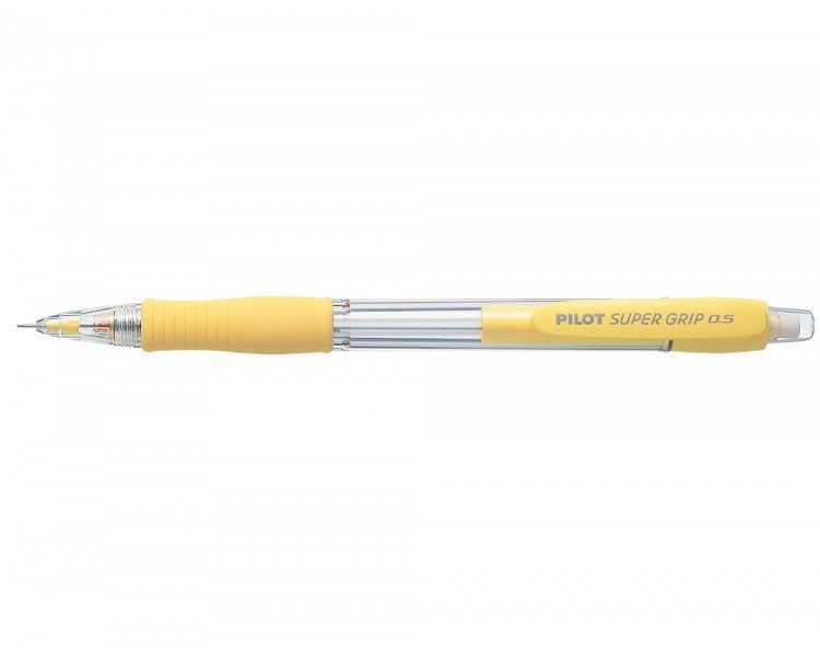Portaminas pilot super grip amarillo 0,5 mm sujecion de caucho