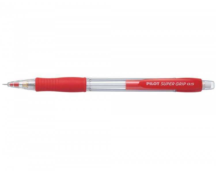 Portaminas pilot super grip rojo 0,5 mm sujecion de caucho