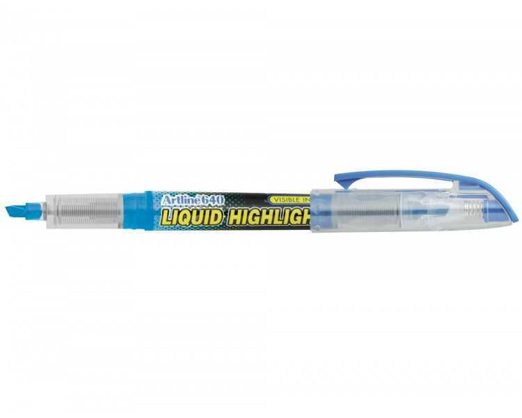 Rotulador artline fluorescente ek-640 azul punta biselada