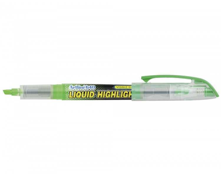 Rotulador artline fluorescente ek-640 verde punta biselada