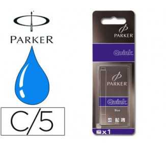 Tinta estilografica parker azul real caja de 5 cartuchos