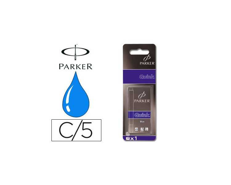 Tinta estilografica parker azul real caja de 5 cartuchos