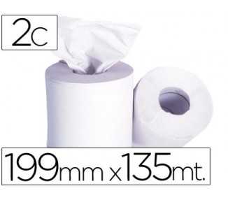 Papel secamanos 2 capas 199 mm x 135 mt mandril 70 mm diametro 197 mm