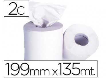 Papel secamanos 2 capas 199 mm x 135 mt mandril 70 mm diametro 197 mm