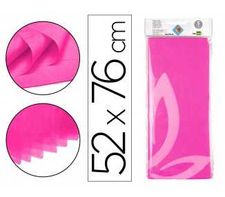 Papel seda liderpapel 52x76cm 18g/m2 bolsa de 5 hojas rosa fuerte