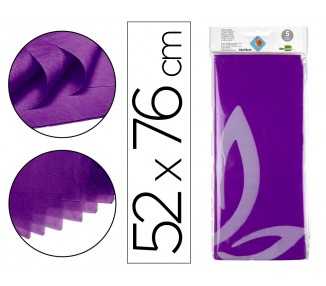 Papel seda liderpapel 52x76cm 18g/m2 bolsa de 5 hojas violeta