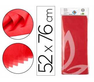 Papel seda liderpapel 52x76cm 18g/m2 bolsa de 5 hojas rojo