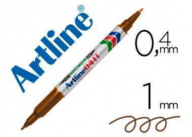 Rotulador artline marcador permanente ek-041t marron -doble punta 0.4 y 1.0 mm