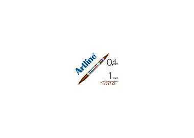 Rotulador artline marcador permanente ek-041t marron -doble punta 0.4 y 1.0 mm