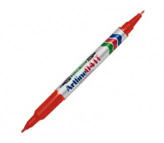Rotulador artline marcador permanente ek-041t rojo doble punta 0.4 y 1.0 mm
