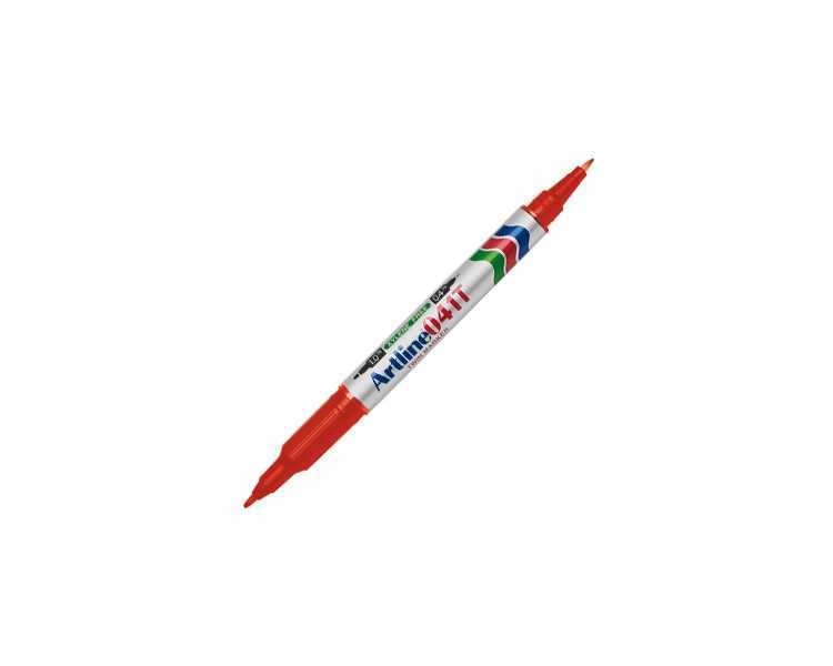 Rotulador artline marcador permanente ek-041t rojo doble punta 0.4 y 1.0 mm